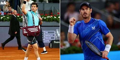 Dominic Thiem (L) and Andy Murray.