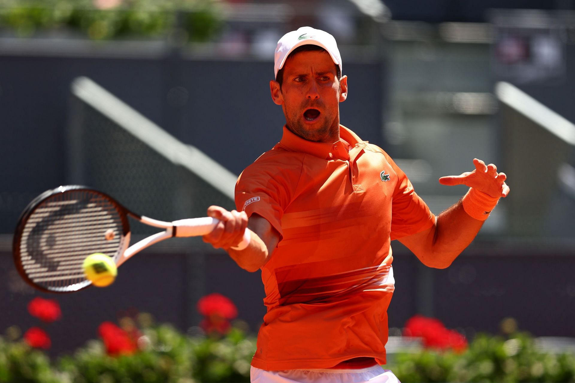 Novak Djokovic at the Mutua Madrid Open - Day Nine