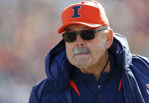 Dick Butkus at a game featuring Michigan v Illinois