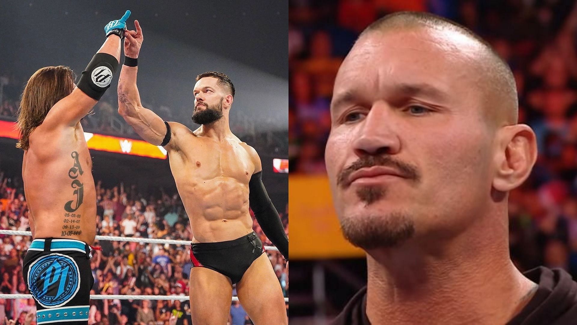 AJ Styles and Finn Balor (left); Randy Orton (right)