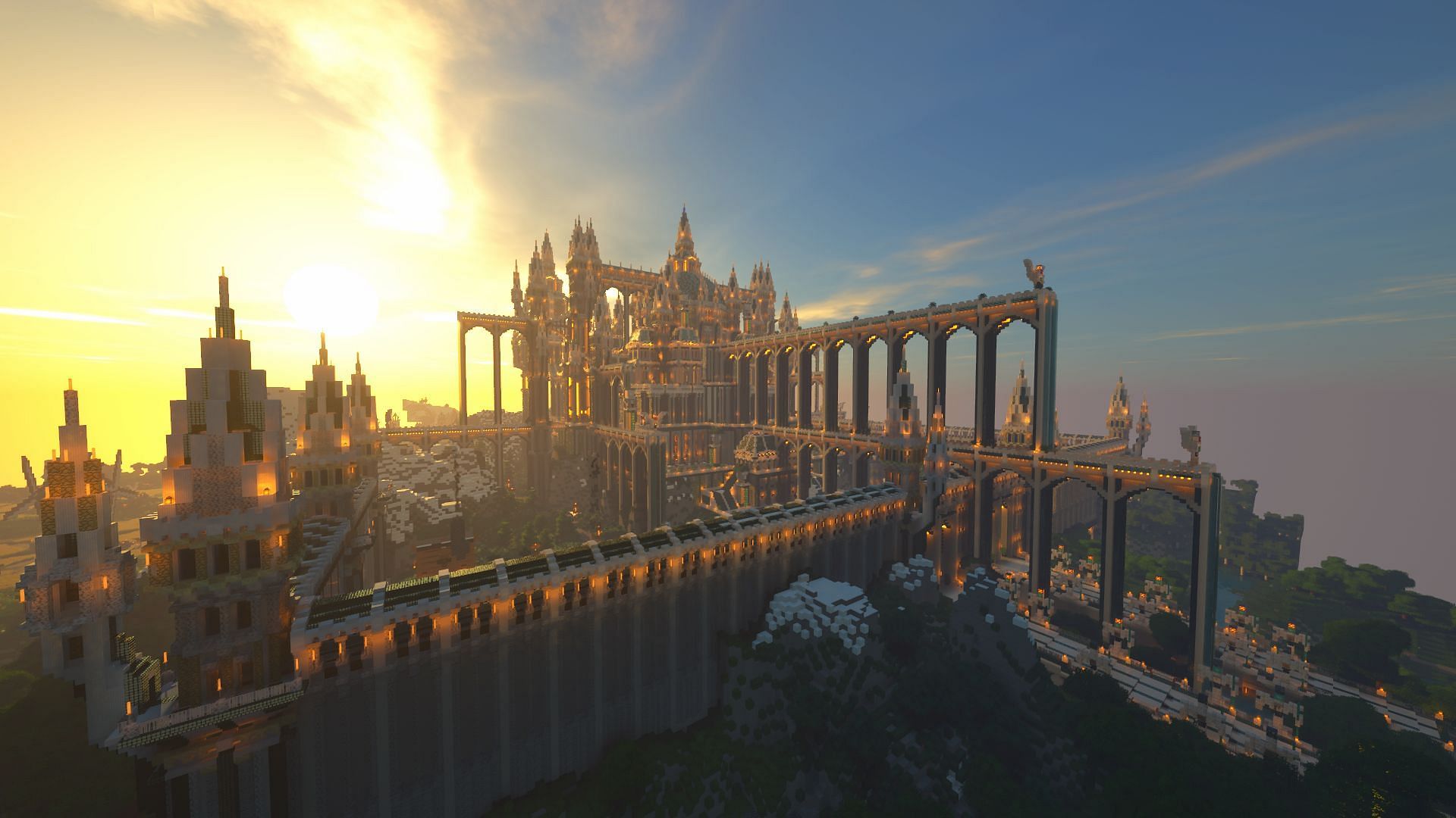 This amazing castle is truly a marvel to behold in Minecraft (Image via u/151owners/Reddit)