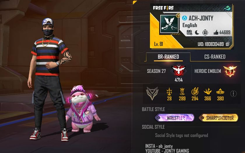 AS Gaming's Free Fire ID, K/D ratio, and stats in May 2021