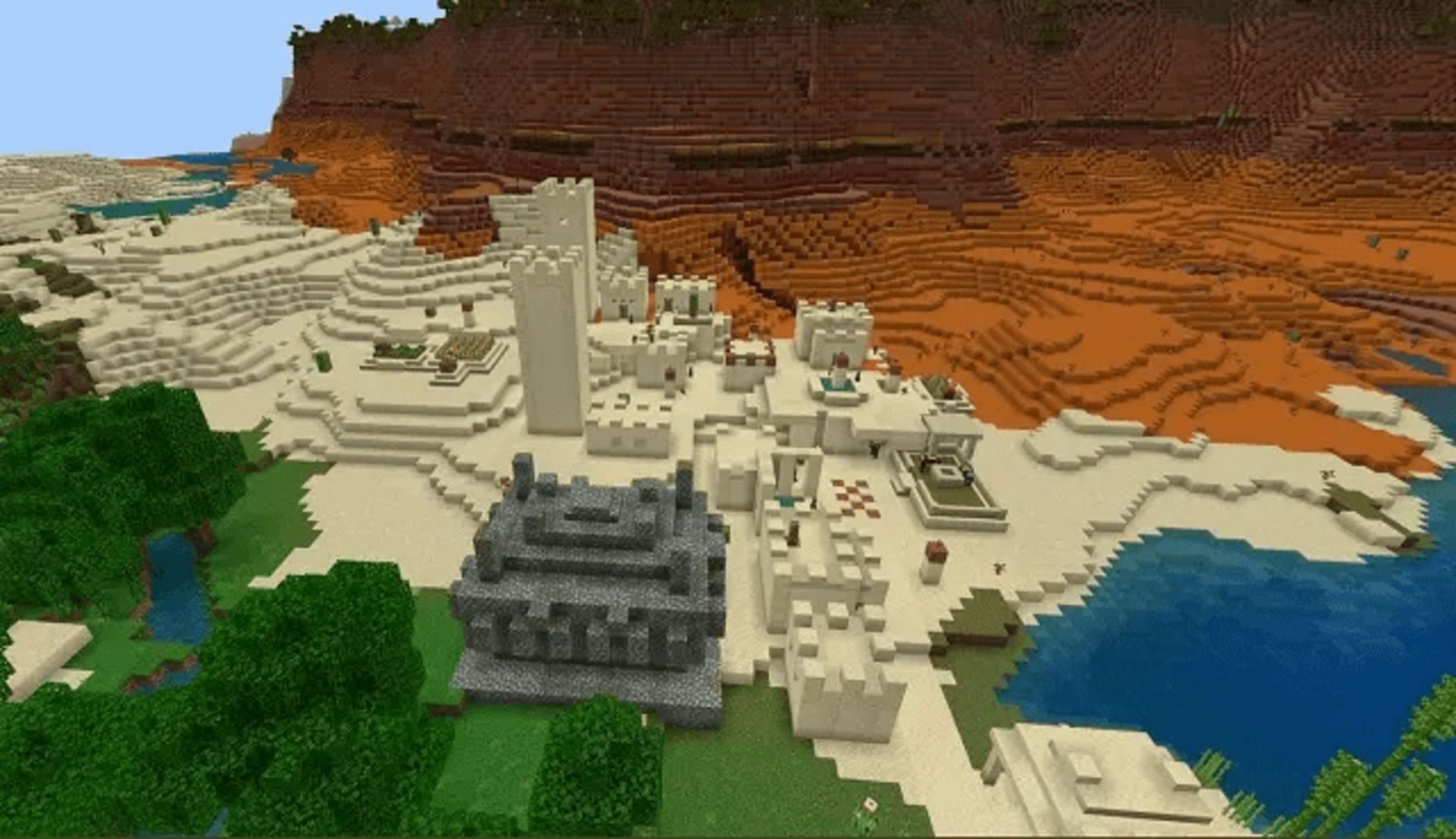 Jump from a desert to a jungle biome in just a few steps with this seed (Image via Mojang) 