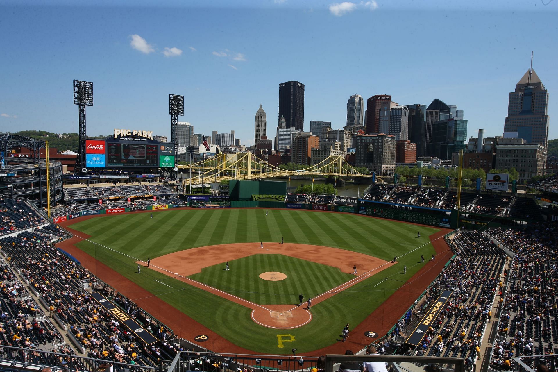 PNC Park, home of the Pittsburgh Pirates. Opened in 2001, is one of the most scenic ballparks in America.