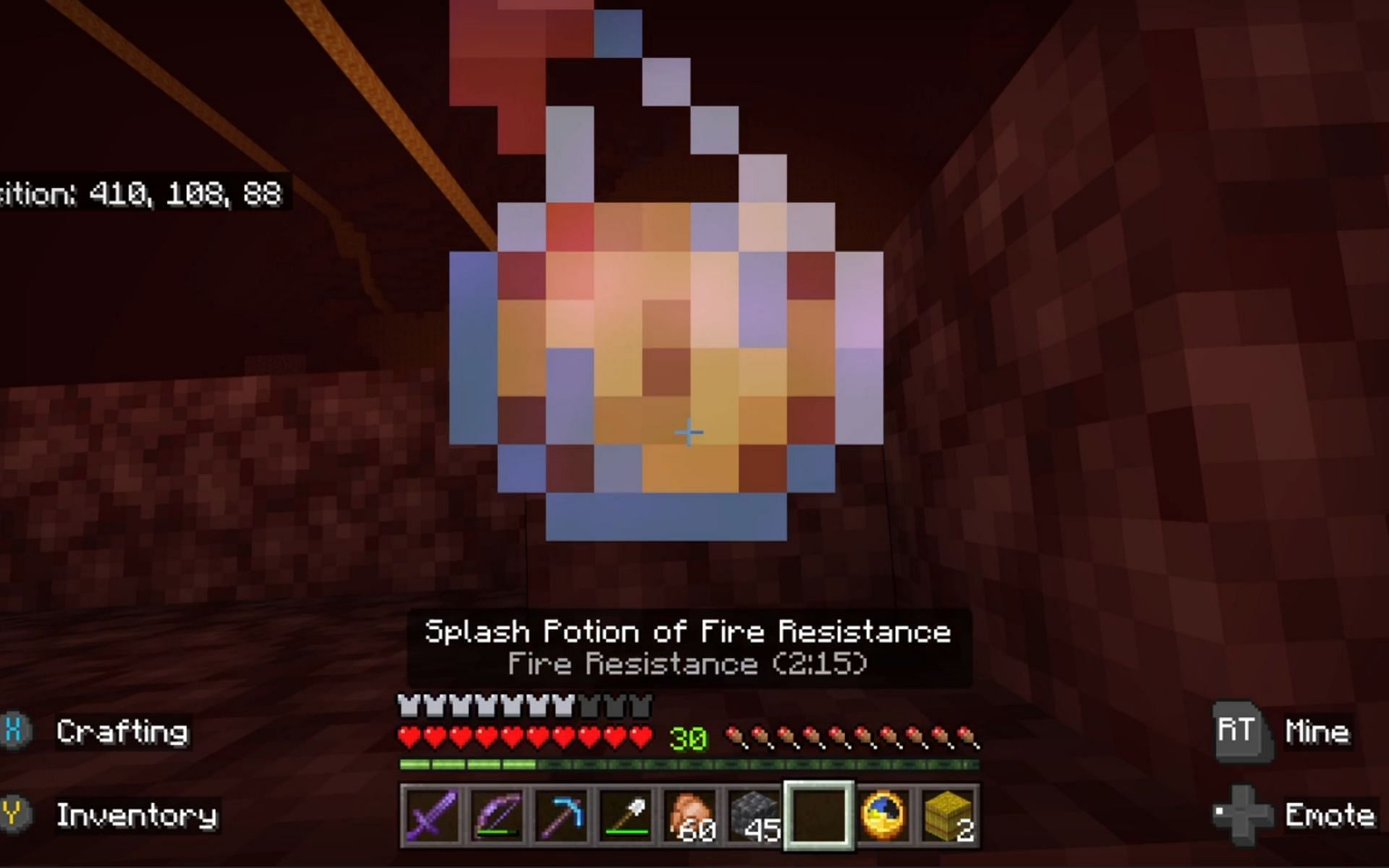 A player accidentally drops Splash potion of fire resistance into lava (Image via u/PETERPOTMAN133 Reddit)