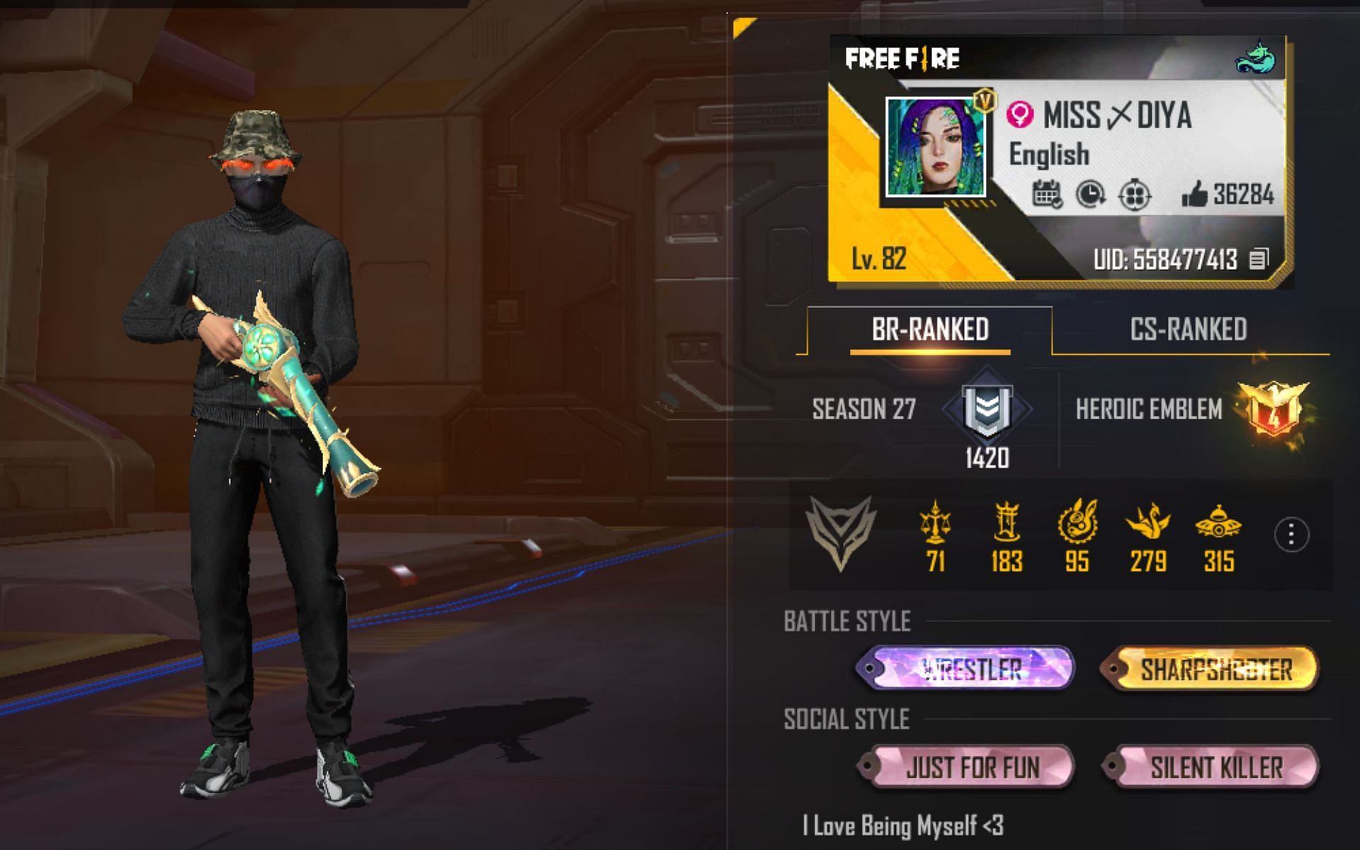 BlackPink Gaming&rsquo;s Free Fire ID (Image via Garena)