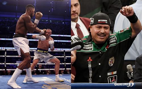 Joshua vs Usyk (left) and Robert Garcia (right)