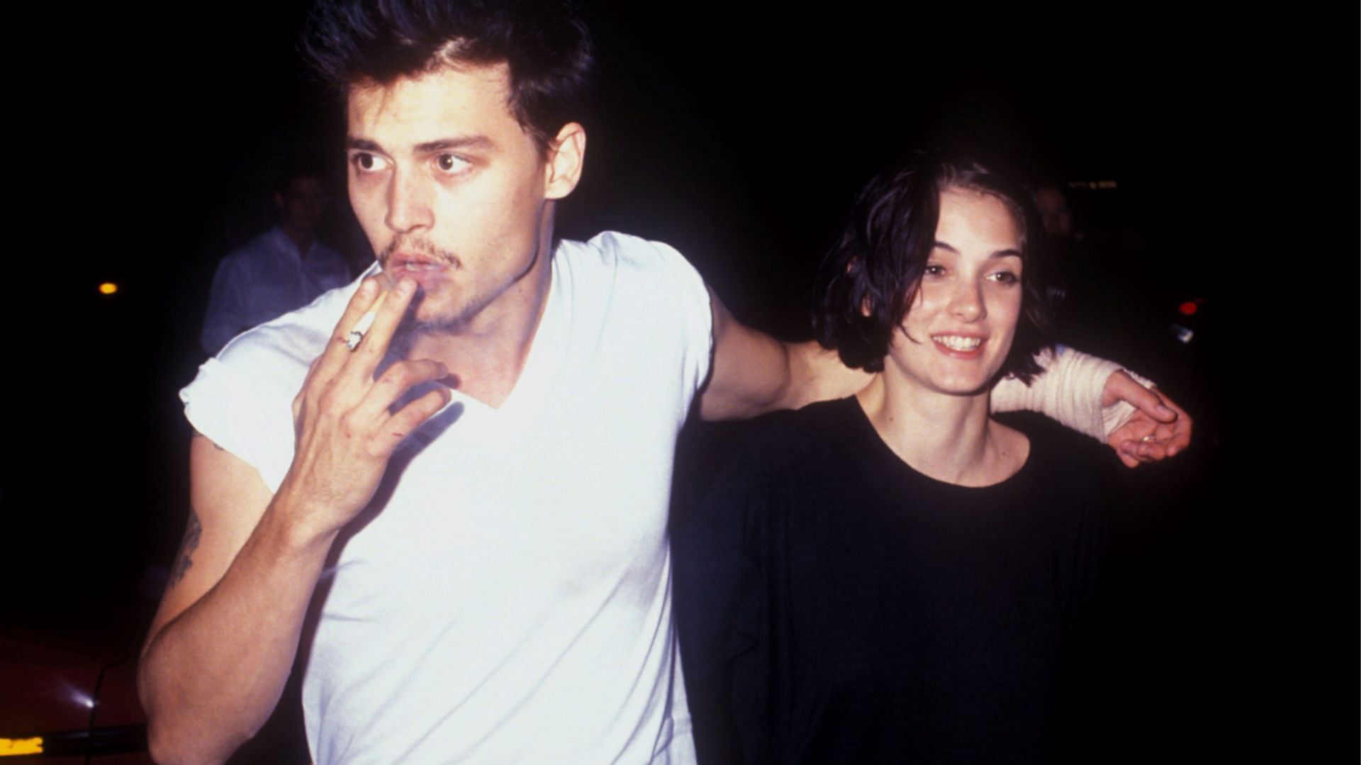 Johnny Depp and Winona Ryder dated for four years before breaking up. (Image via Getty Images/Barry King)