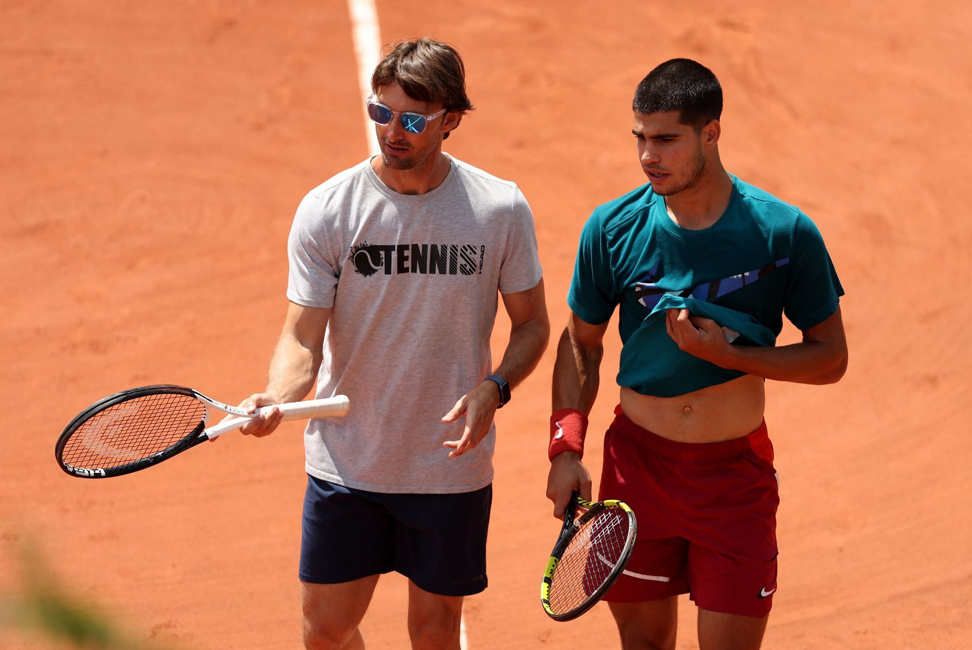 Carlos Alcaraz (right) at the 2022 French Open - Previews