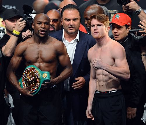 Floyd Mayweather Jr. v Canelo Alvarez - Weigh-In 