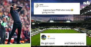 “Gonna have PTSD after today” – Fans react as Arsenal star gets ‘spun’ by Newcastle forward before being injured
