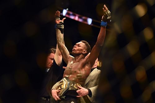 UFC 236 Holloway v Poirier 2: Israel Adesanya celebrates his win against Kelvin Gastelum (Image courtesy of Getty)