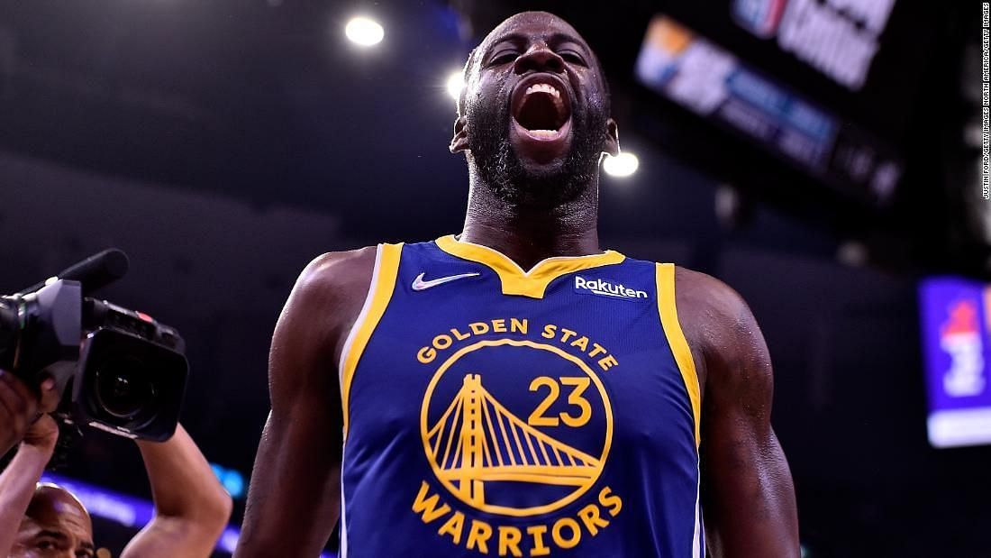 Draymond Green of the Golden State Warriors reacts after getting ejected in Game 1 of the Western Conference Semi-Finals