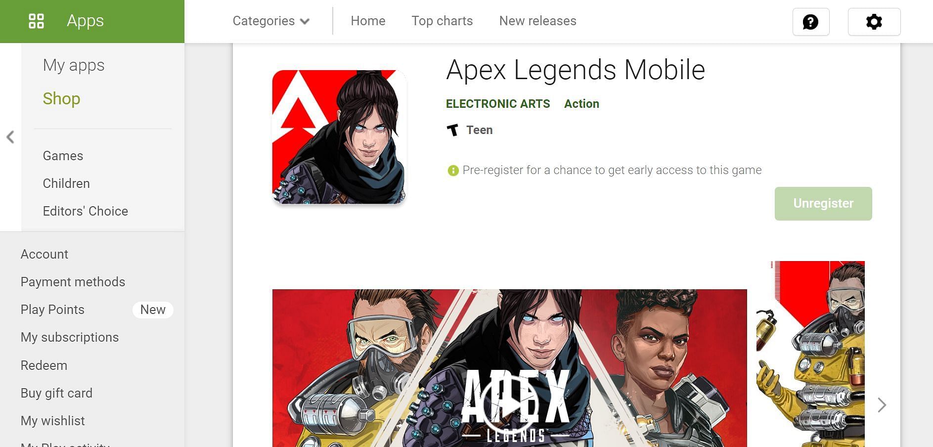 Apex legends Mobile on Androids (Image via Google Play Store)
