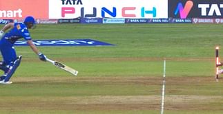 [Watch] Tim David gets run-out after hitting the ball straight to the bowler as MI narrowly lose vs SRH
