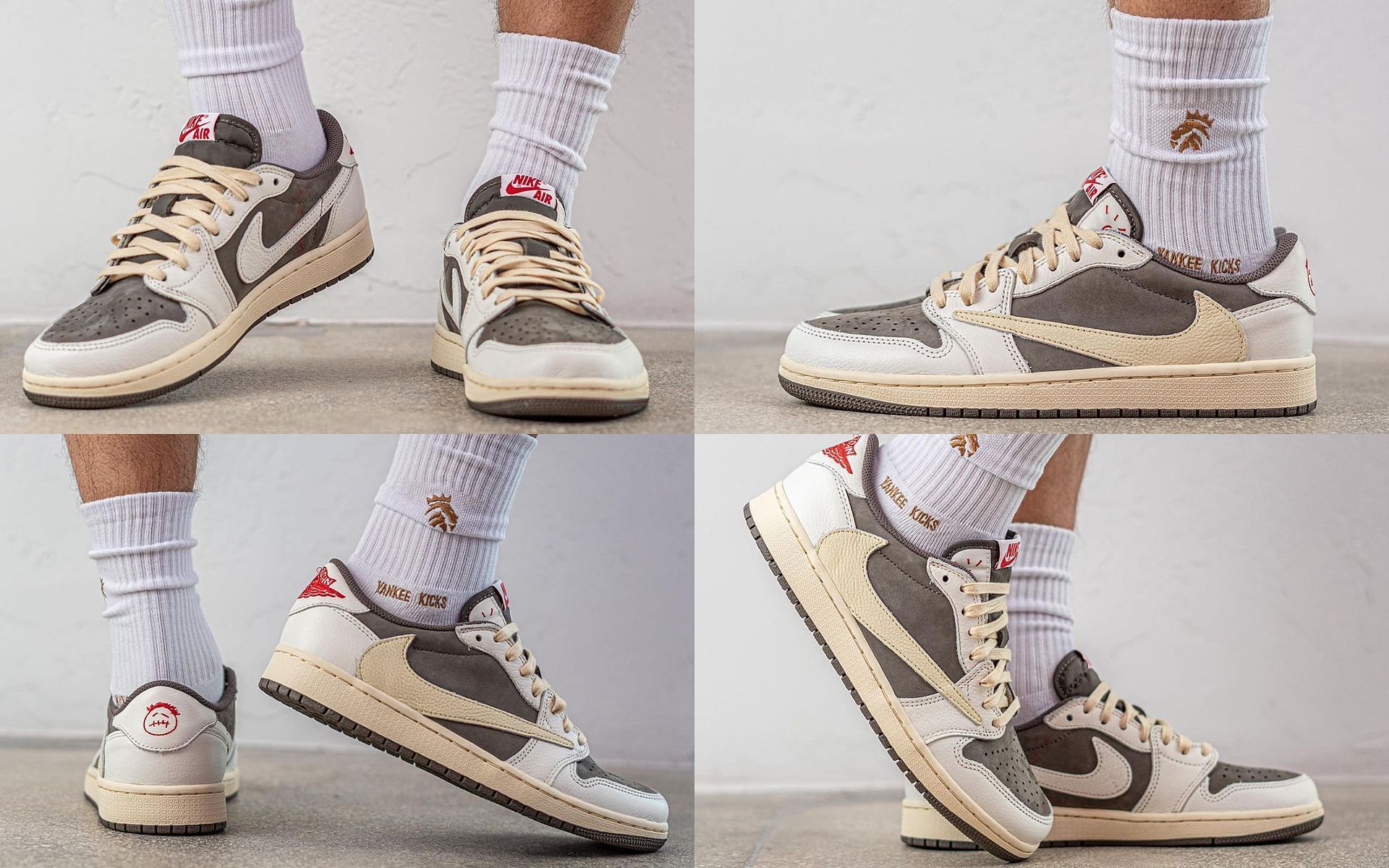 Travis Scott x Nike Air Jordan 1 Low OG Reverse Mocha (Image via @yankeekicks/ Instagram)