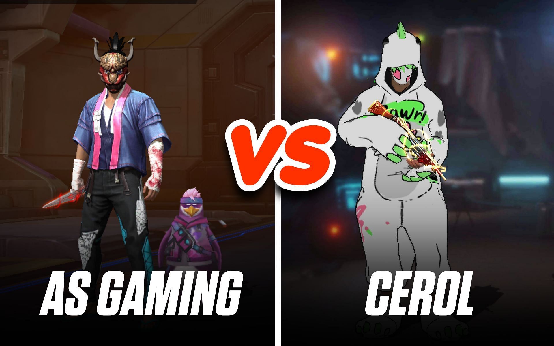 Comparing the stats of AS Gaming vs Cerol in Free Fire (Image via Garena)