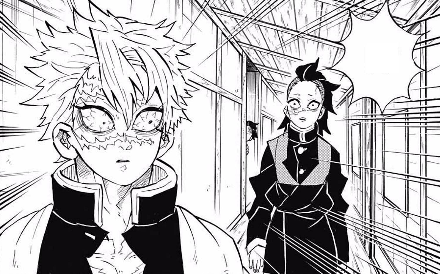 Sanemi and Genya in the manga (Image via Shueisha)