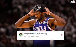 "F**k yo mask!" - Jimmy Butler with no mercy for masked Joel Embiid as Miami Heat slip up in Game 3 vs Philadelphia 76ers