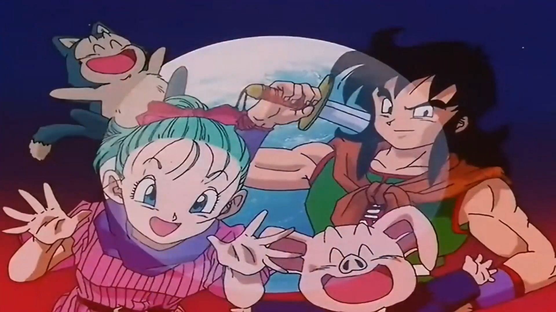 Bulma, Oolong, Puar and Yamcha in Dragon Ball (Image via Toei Animation)