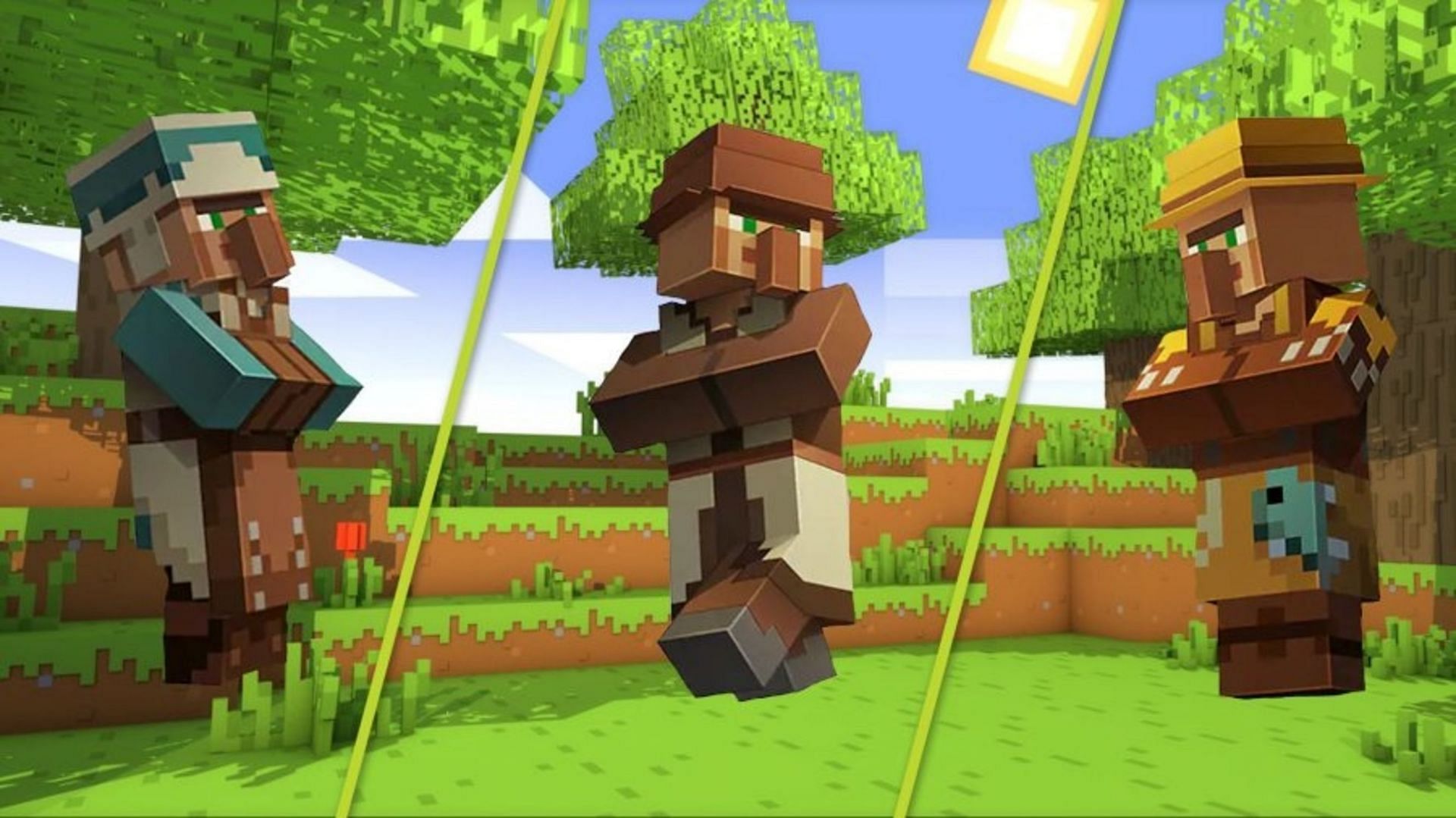 Moving villagers can be tricky, but Minecraft players have plenty of options to do so (Image via Mojang)