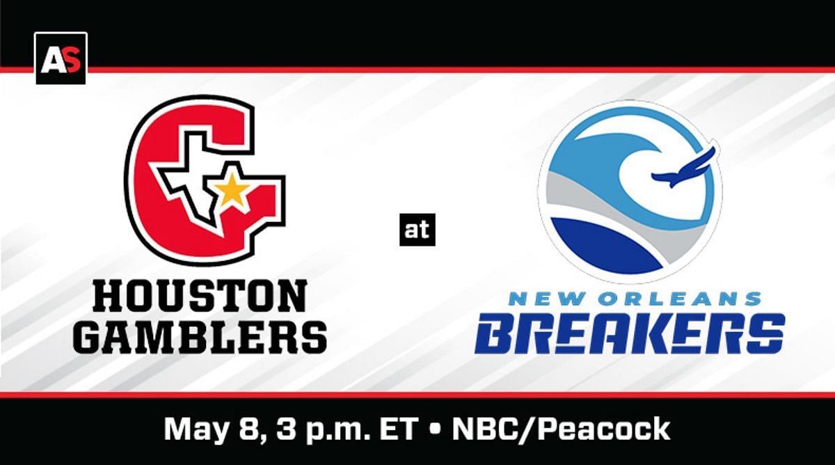 Houston Gamblers vs. New Orleans Breakers graphic (Courtesy of Althon Sports.com)