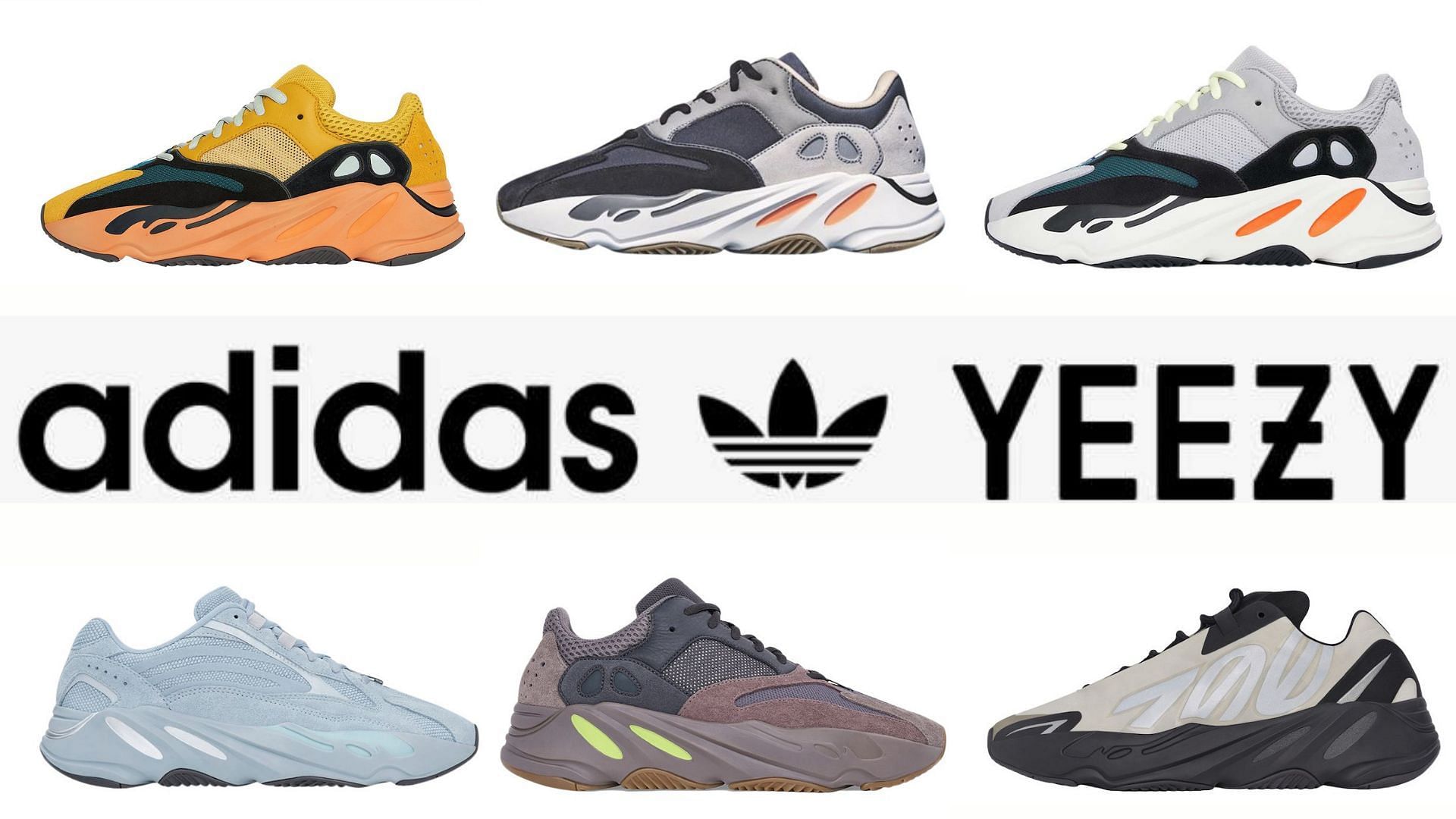 Adidas Yeezy BOOST 700 colorways so far (Image via Sportskeeda)