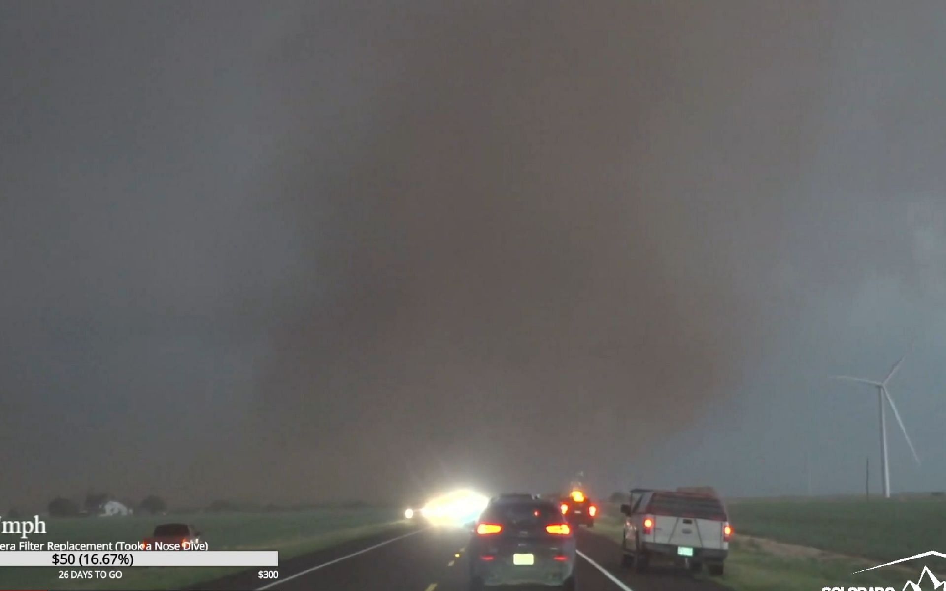 Twitch streamer ColoradoWeatherNut captures a huge tornado on stream (Image via ColoradoWeatherNut/Twitch)