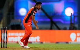 [Watch] Umran Malik does Dale Steyn-inspired chainsaw celebration after dismissing Daniel Sams during MI vs SRH match