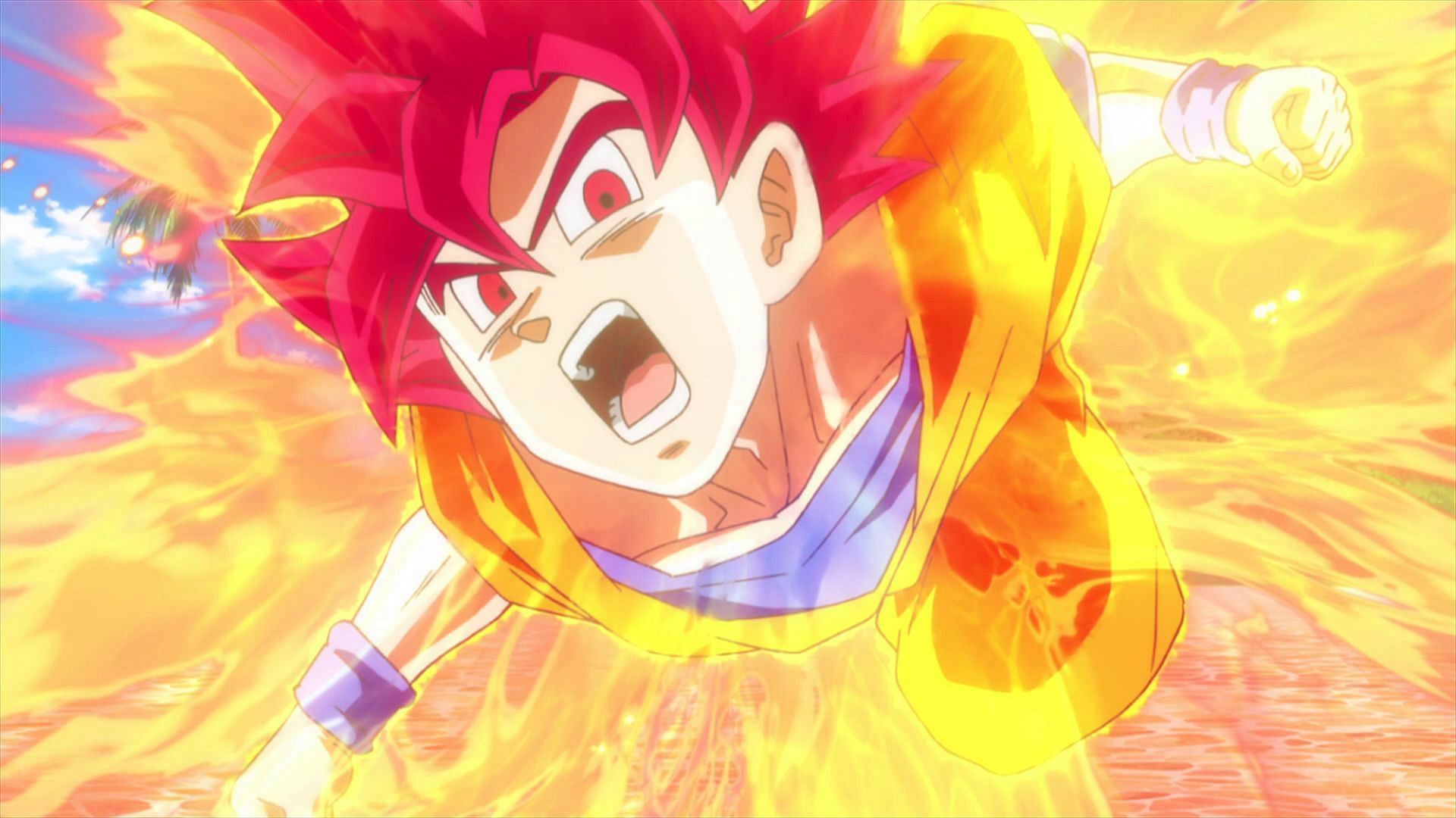 Goku ssj god, anime, ball, dragon, ssj god, super, HD phone