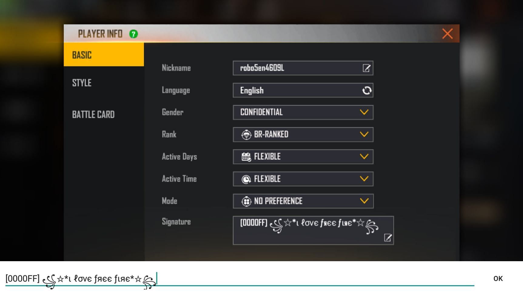 Readers should paste the signature in the given box (Image via Garena)