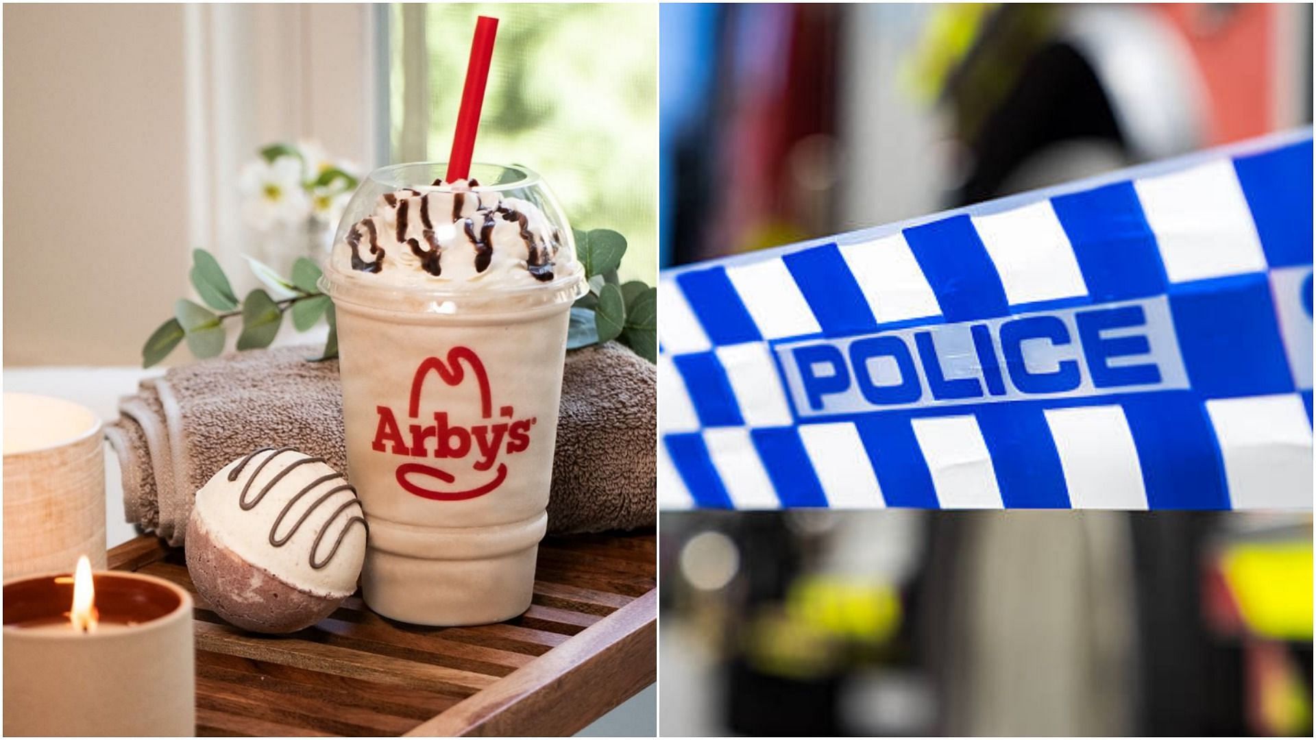Arby&#039;s store manager arrested for urinating in milkshake mix and possessing child p*rn (Image via @arbys/Instagram and Nigel Killeen/Getty Images)
