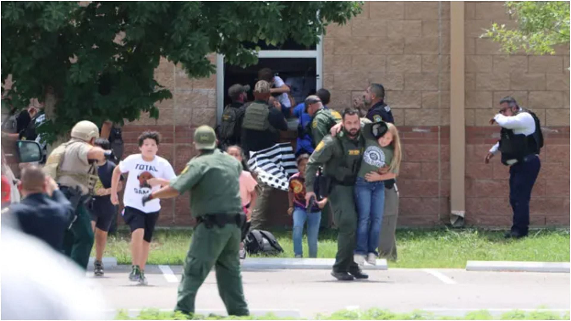 Uvalde authorities have been accused of shifting blame to a Robb Elementary school teacher for leaving a back entrance open for the shooter during the mass shooting (Photo via Pete Luna)