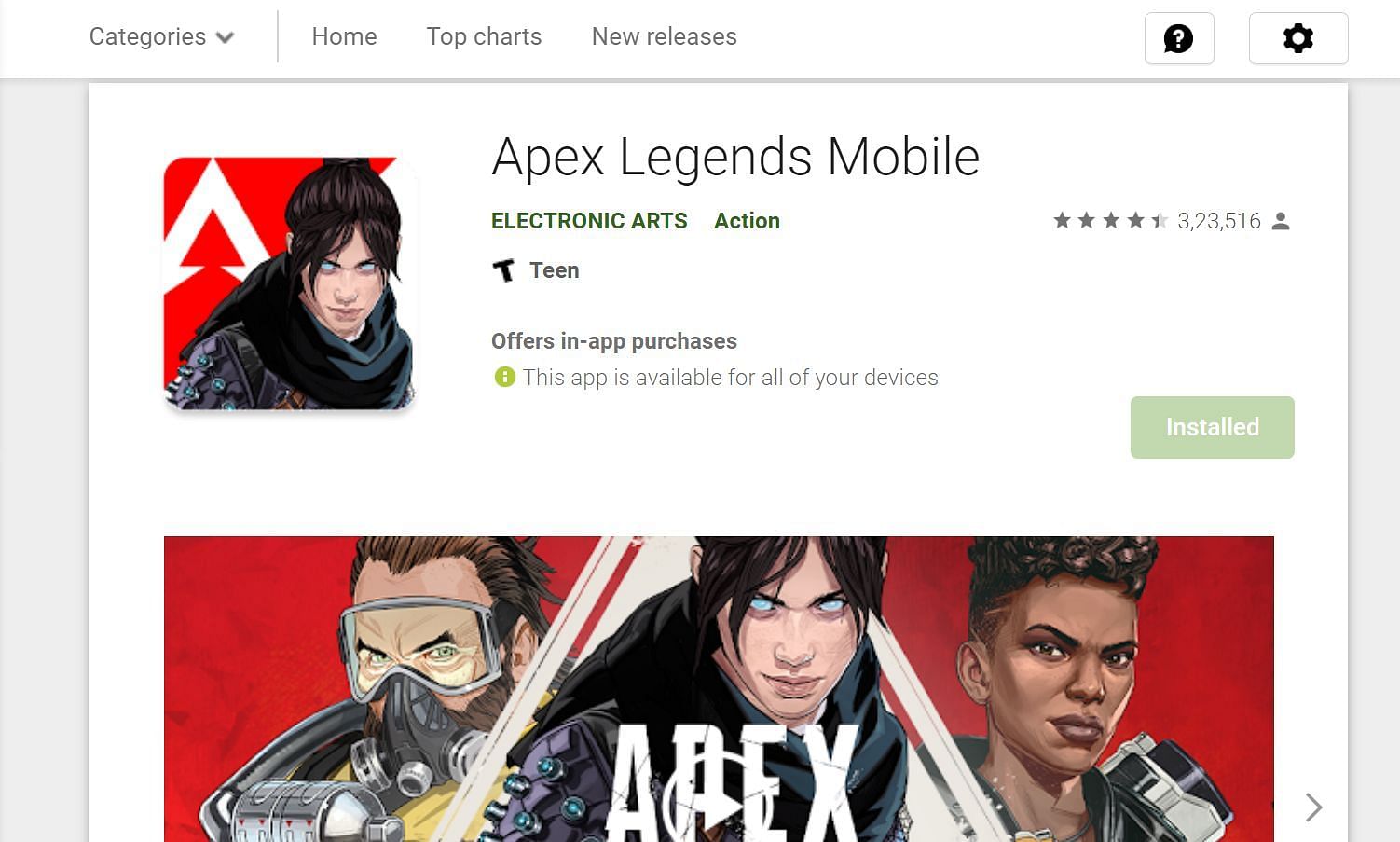 The Play Store page of the game (Image via Google Play/EA)