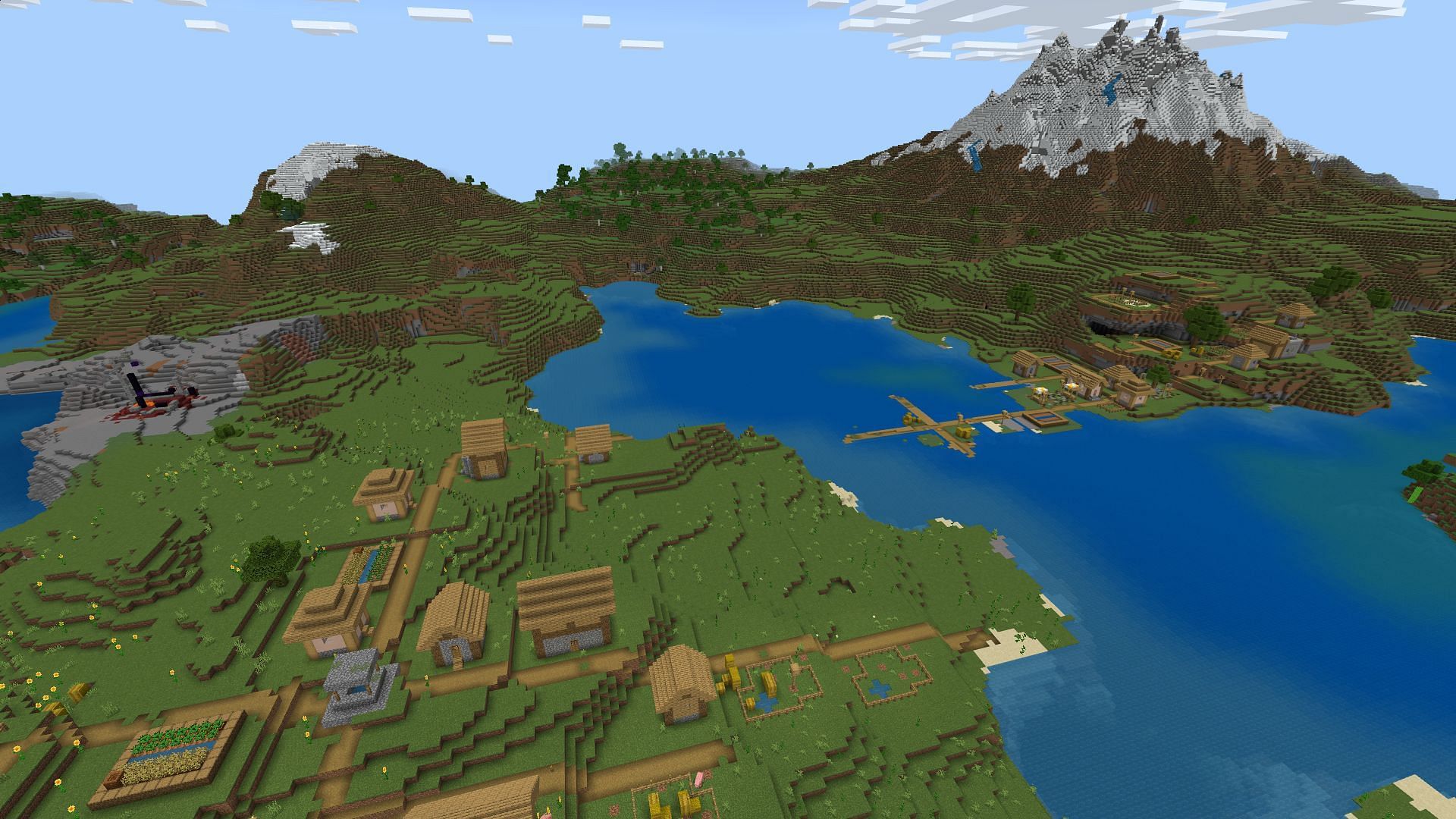 The double plains village (Image via Minecraft)