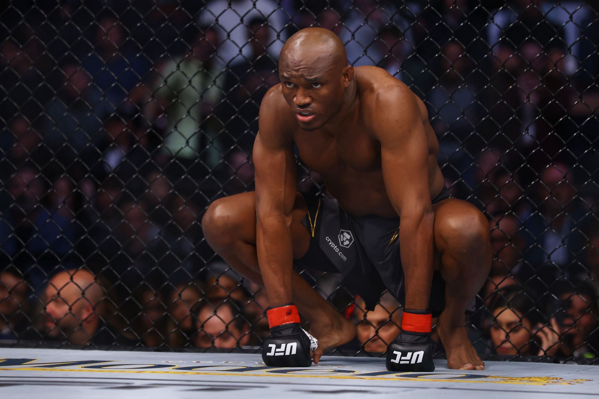 Kamaru Usman as he's about to take on rival, Colby Covington, for the second time