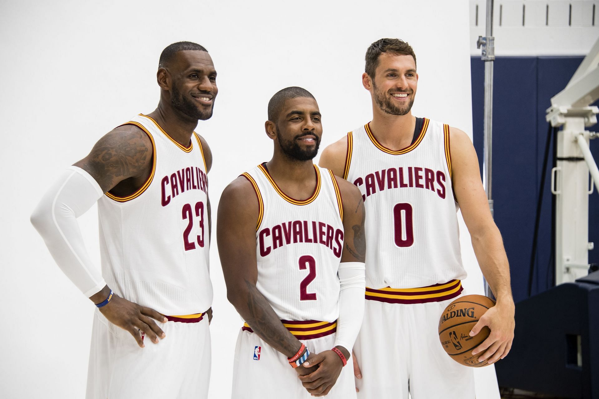 LeBron James (left) during the Cleveland Cavaliers Media Day