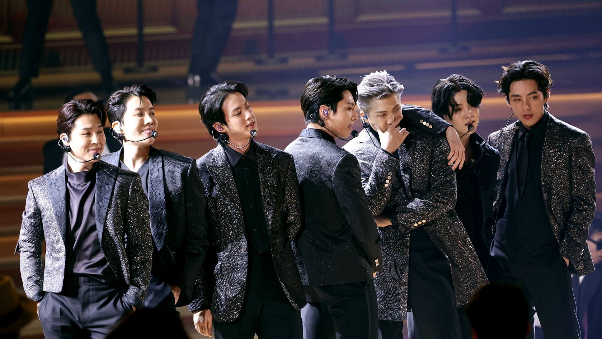 Global K-pop boy group at the Annual Grammy Awards 2022 (Image via BTS/ Twitter)