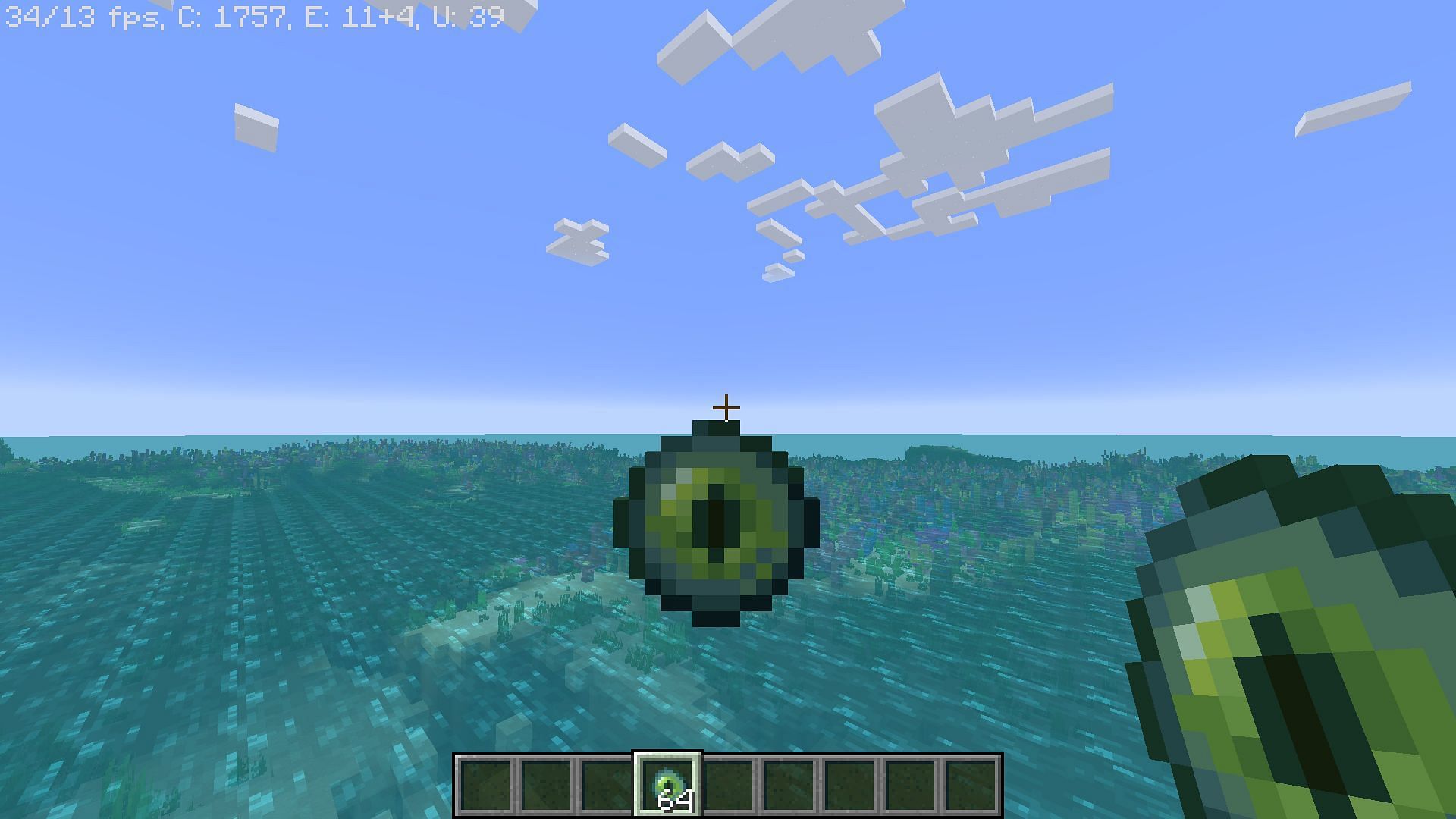 The Eye will either float upward towards a direction or go underground, meaning the structure is close (Image via Minecraft)