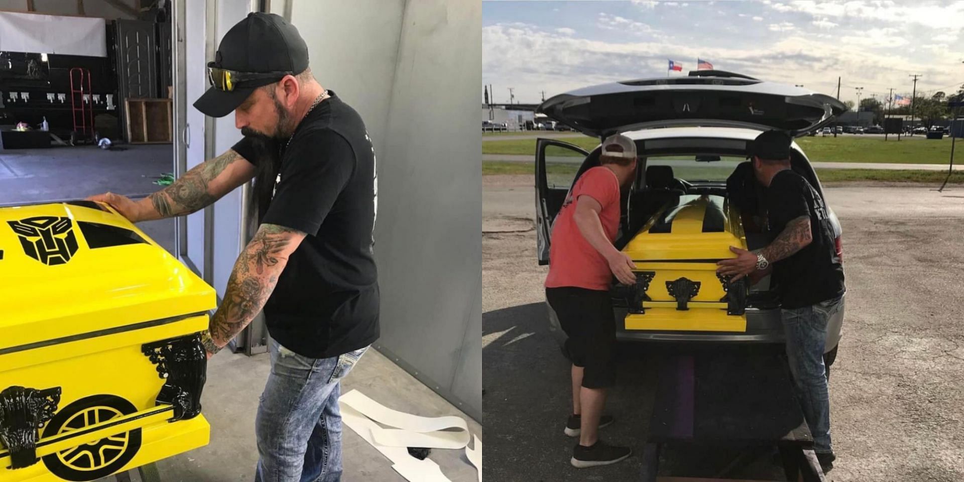 Custom casket maker Trey Ganem is providing free caskets for Uvalde&#039;s elementary school shooting victims (Image via Ryan Trevino/Twitter)