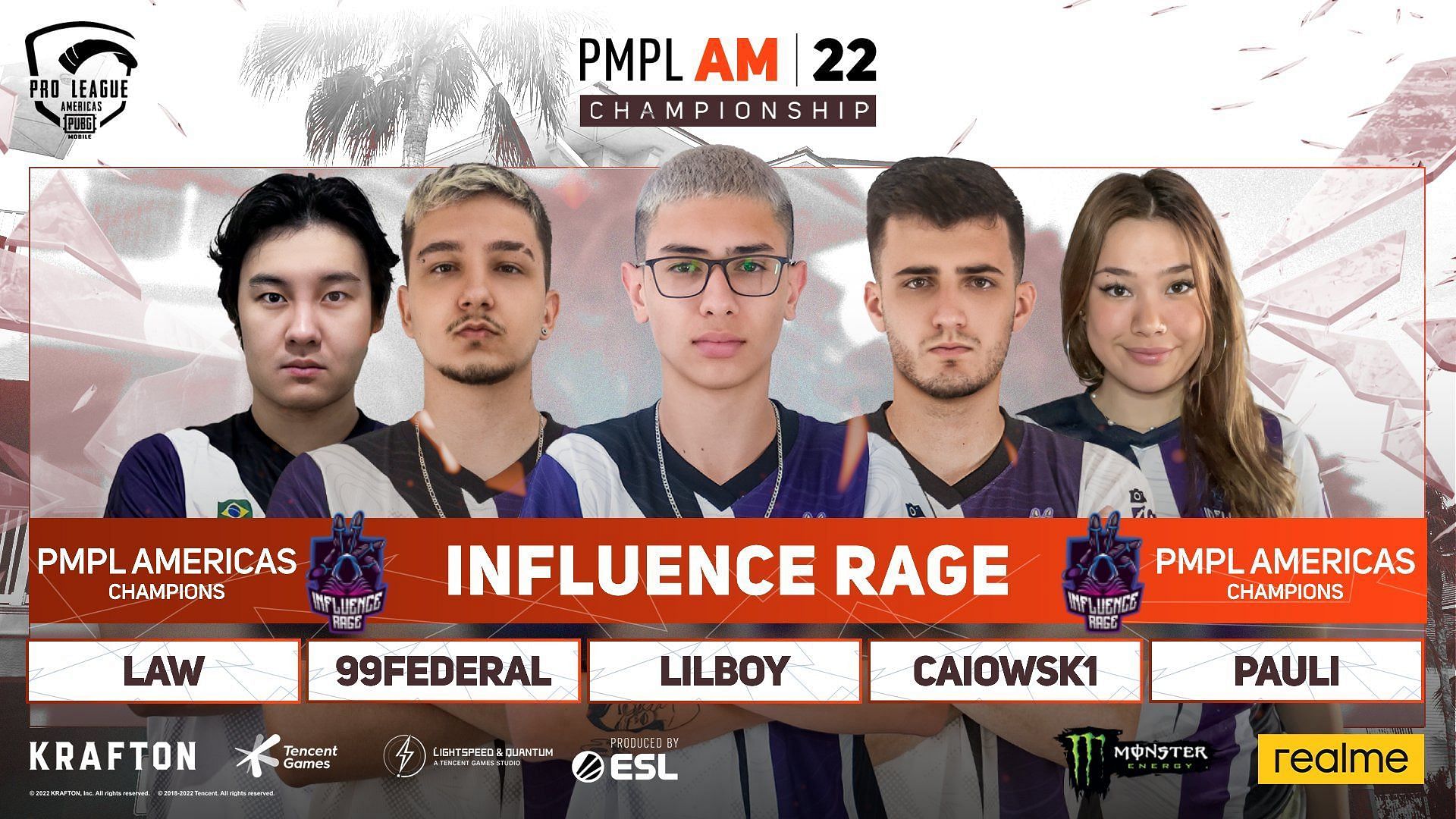 Influence Rage clinched PMPL Americas Championship 2022 (Image via PUBG Mobile)