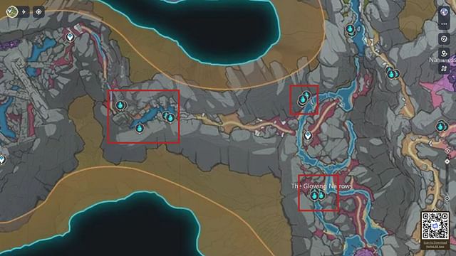 Genshin Impact Crystal Chunk mining locations and route for The Chasm