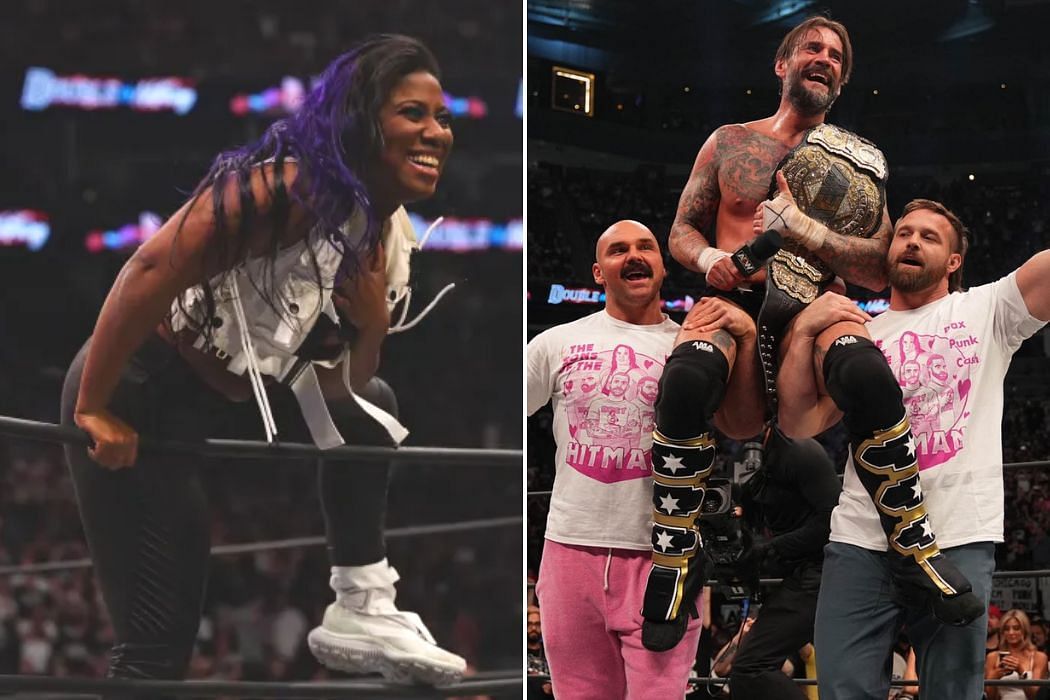 Athena (left); CM Punk and FTR (right)