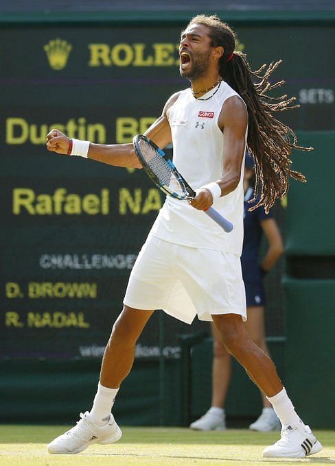 Rafael Nadal has feet of clay on grass as Dustin Brown wins in Halle, Rafael Nadal