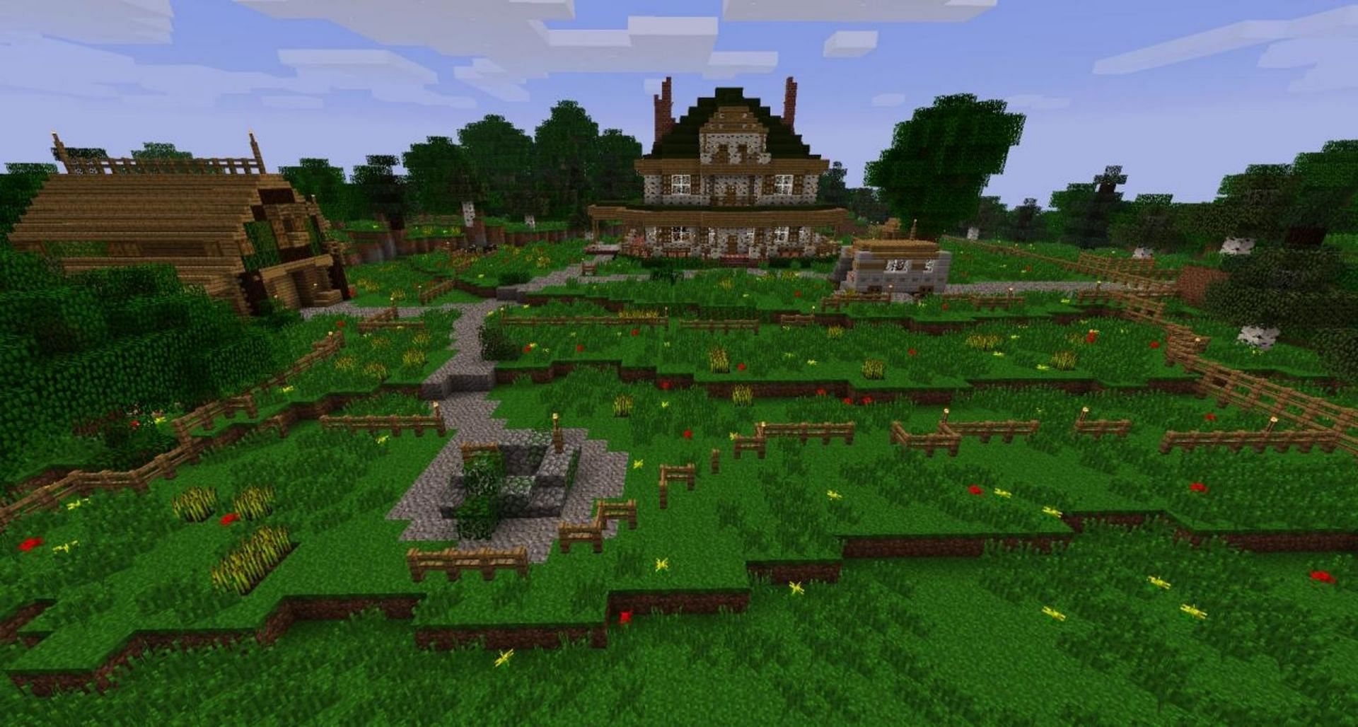 Hershel Greene&#039;s farm recreated in-game for players defeat any walker that comes too close (Image via Minecraft-pg5/PlanetMinecraft)