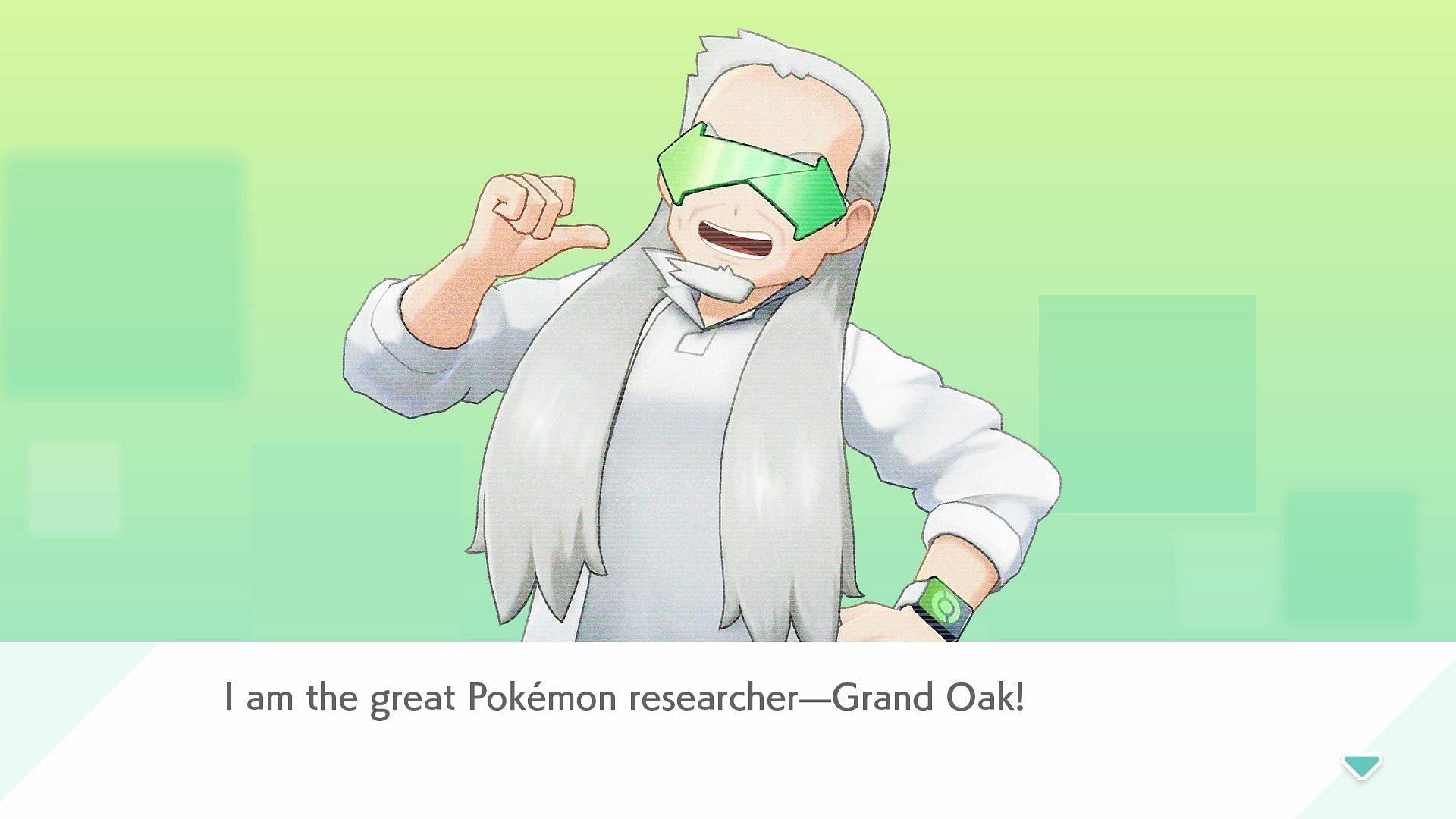 Pokemon Home&#039;s take on Professor Oak, Professor Grand Oak (Image via The Pokemon Company)