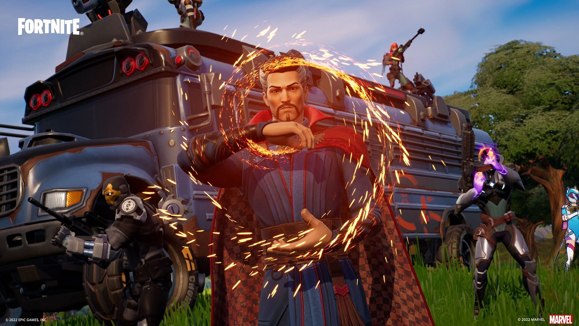 Dr Strange NPC in Fortnite (Image via Epic Games)