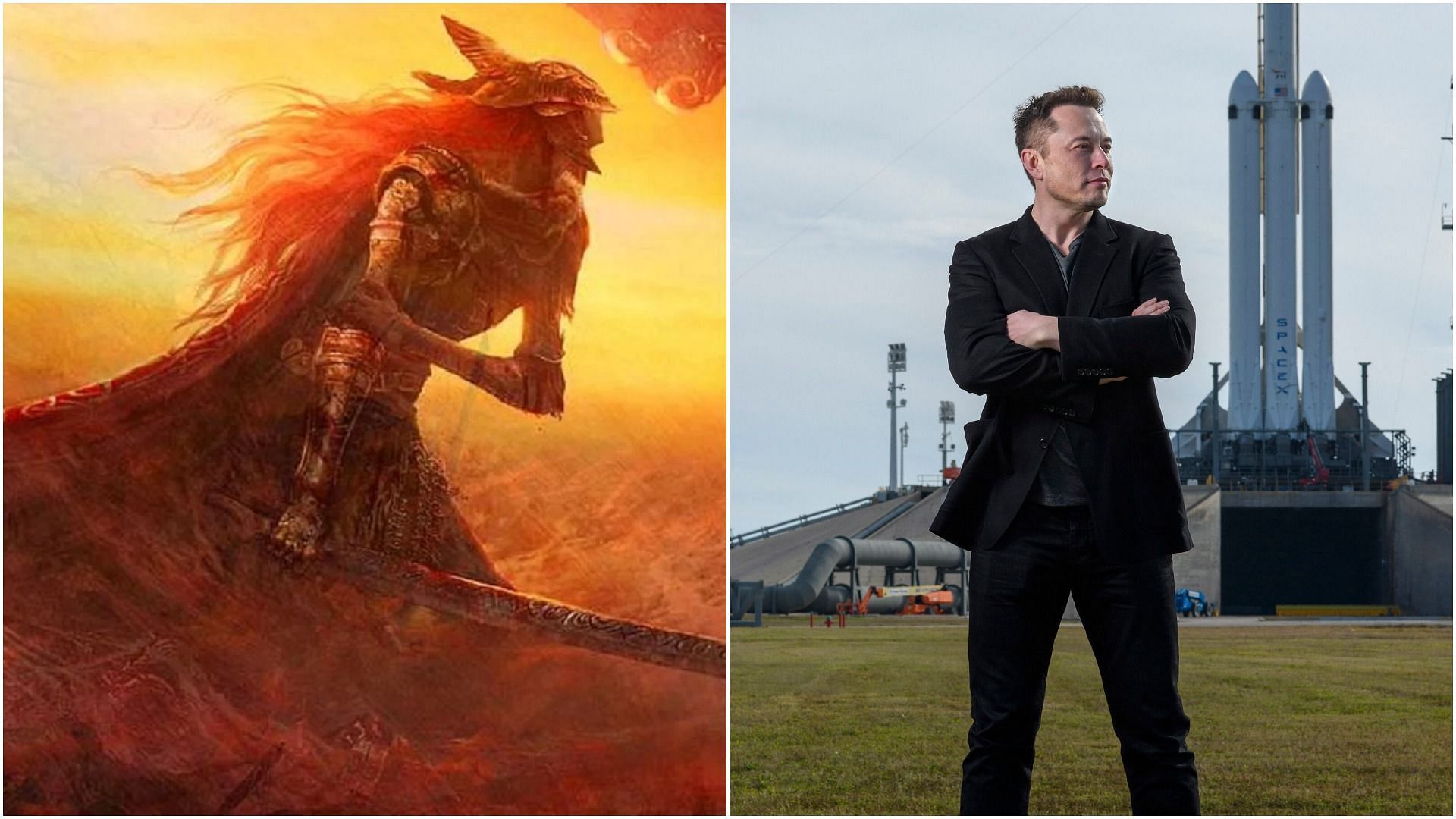 Elon Mush has been a massive fan of the soulslike game (Images via Bandai Namco, New York Times)