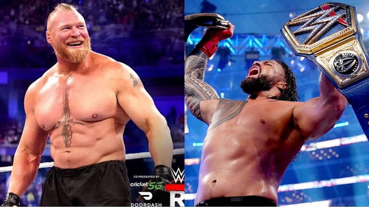 ब्रॉक लैसनर और अनडिस्प्यूटेड WWE यूनिवर्सल चैंपियन रोमन रेंस