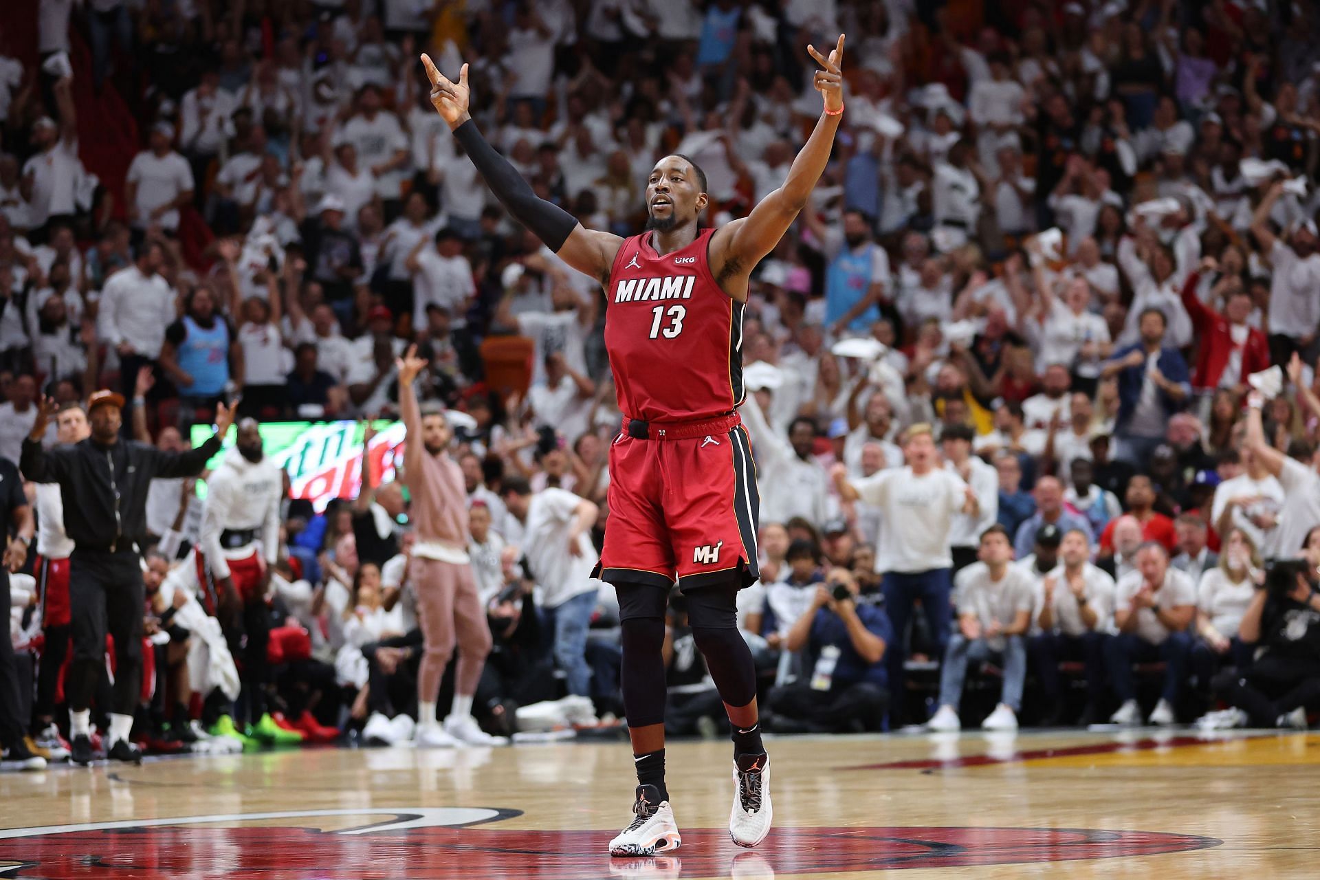 Bam Adebayo #13 of the Miami Heat